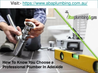 How To Know You Choose a Professional Plumber In Adelaide