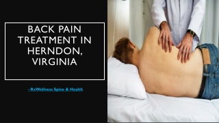 Back pain treatment in herndon, virginia