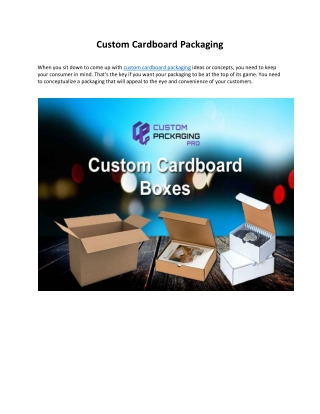 Custom Cardboard Packaging
