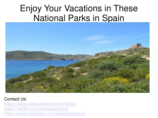 Enjoy Your Vacations in These National Parks in Spain