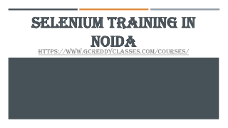 SELENIUM TRAINING IN NOIDA