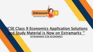ICSE Class 9 Economics Application Solutions and Study Material is Now on Extramarks
