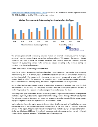 Global Procurement Outsourcing Services Market