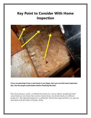 Key Point to Consider With Home Inspection