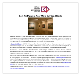 Best Art Museum Near Me in Delhi and Noida