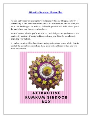 Attractive Kumkum Sindoor Box