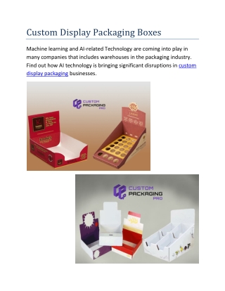 Custom display boxes | Custom Packaging Boxes | Custom Box