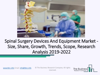 Spinal Surgery Devices Market Industry Trends and Projected Industry Growth, 2019– 2022