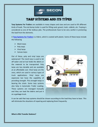 Tarp Systems and Its Types