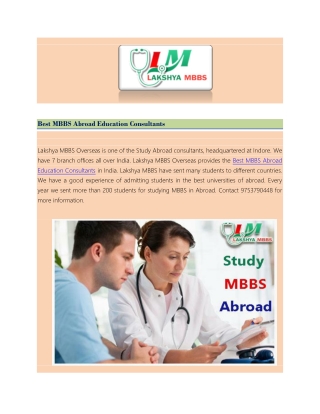 Best MBBS Abroad Education Consultants