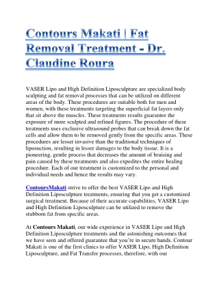Dr. claudine roura | Fat Removal Treatment