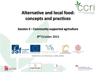 Alternative and local food: concepts and practices