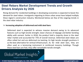 Steel Rebars Market 2019 – 2026 | Industry Segments, Trends and Regional Analysis