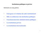 Institutions politiques et priv es