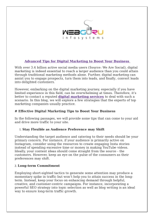 Advanced Tips for Digital Marketing to Boost Your Business
