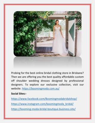 Brisbane Bridal Stores - BoomingModa.com.au