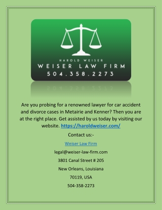 Metairie Divorce Lawyer(haroldweiser.com)