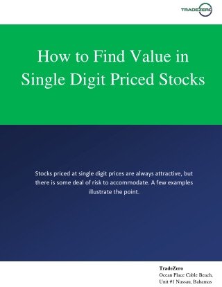 How to Find Value in Single Digit Priced Stocks