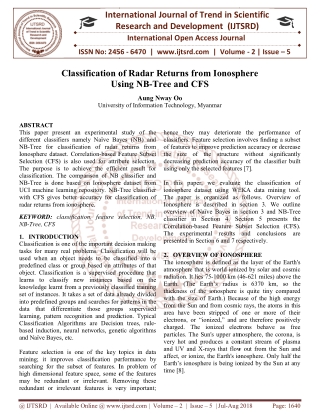 Classification of Radar Returns from Ionosphere Using NB Tree and CFS