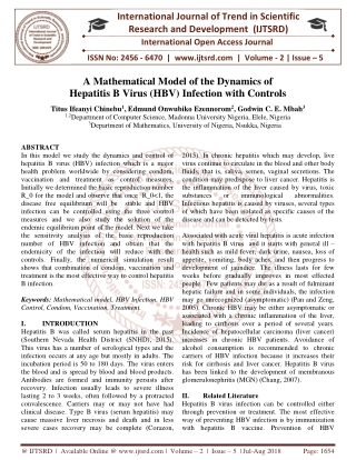 A Mathematical Model of the Dynamics of Hepatitis B Virus HBV Infection with Controls