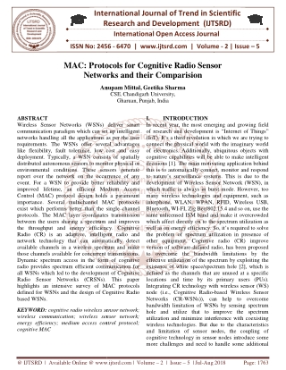 MAC Protocols for Cognitive Radio Sensor Networks and their Comparision