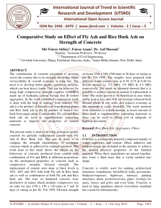 Comparative Study on Effect of Fly Ash and Rice Husk Ash on Strength of Concrete