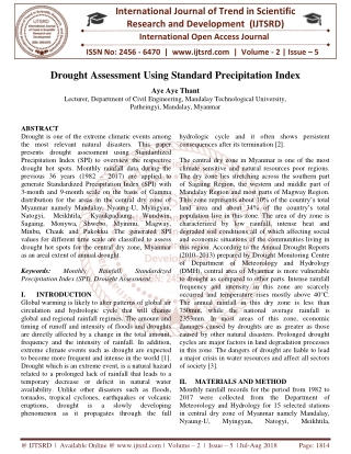 Drought Assessment Using Standard Precipitation Index