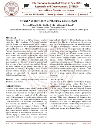 Mixed Nodular Liver Cirrhosis A Case Report