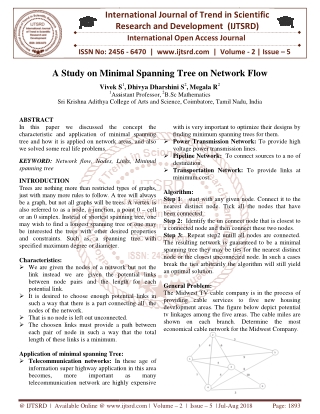 A Study on Minimal Spanning Tree on Network Flow