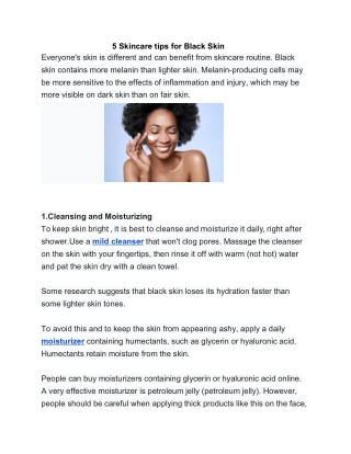 5 Skincare tips for Black Skin