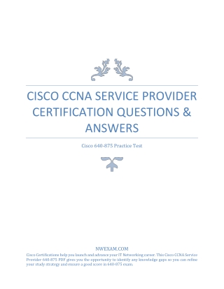 [PDF] Cisco CCNA Service Provider (640-875) Certification Questions & Answers
