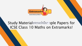 Study Materials and Sample Papers for ICSE Class 10 Maths on Extramarks!