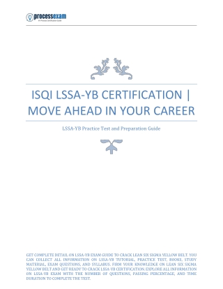 iSQI LSSA-YB Certification | Move Ahead in Your Career