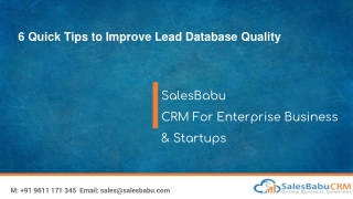 6 Quick Tips to Improve Lead Database Quality