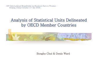 Analysis of Statistical Units Delineated by OECD Member Countries