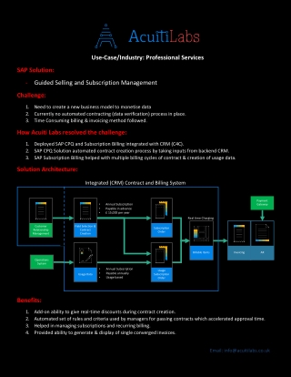 Guided Selling & Subscription Management for Professional Services