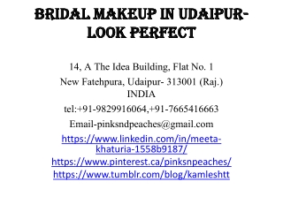 Bridal Makeup in Udaipur-Look Perfect