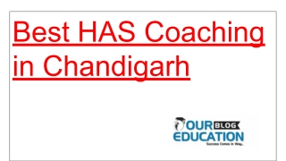 Best HAS Coaching in Chandigarh