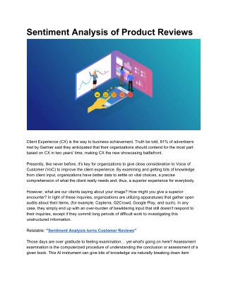 Sentiment Analysis of Product Reviews