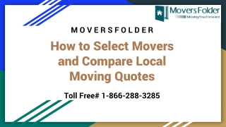 Learn to Compare local moving quotes and Choose Best Movers