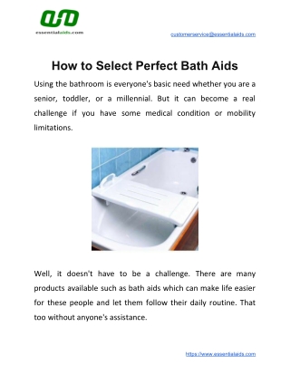 How to Select Perfect Bath Aids