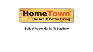 Buffalo Weekender Duffle Bag Brown