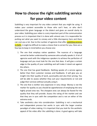 How to choose the right subtitling service for your video content