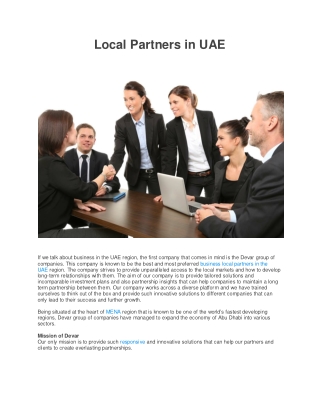 Local Partners in UAE