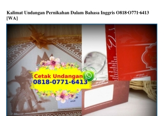 Kalimat Undangan Pernikahan Dalam Bahasa Inggris O818–O771–6413[wa]