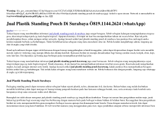 Jual Plastik Standing Pouch Di Surabaya 0819•1144•2624[wa]