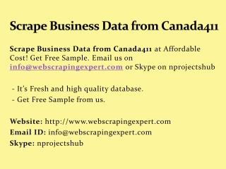 Scrape Business Data from Canada411