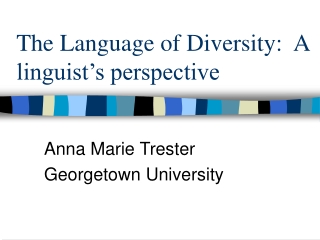 The Language of Diversity:  A linguist’s perspective