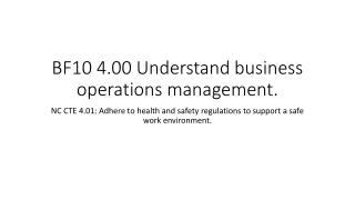 BF10 4.00 Understand business operations management.