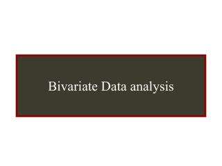 Bivariate Data Analysis